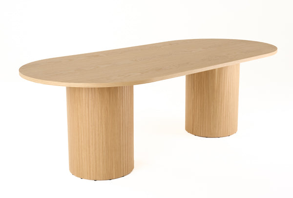 Modrest Miami Modern Natural Oak Oval Dining Table Model VGME-MIAMI-ODT