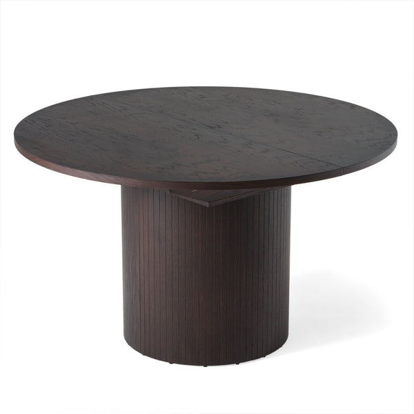 Modrest Miami Modern Brown Round Dining Table With Extension Model VGME121255-DT-BRN