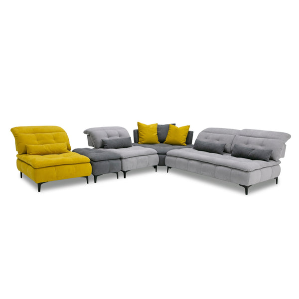 David Ferrari Mikado Italian Modern Grey & Yellow Fabric Modular Sectional Sofa Model VGFTMIKADO