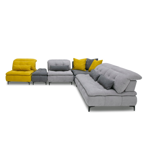 David Ferrari Mikado Italian Modern Grey & Yellow Fabric Modular Sectional Sofa Model VGFTMIKADO