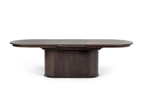 Modrest Milan Modern Brown Oak Dining Table With Extension Model VGME-MILAN-BRN
