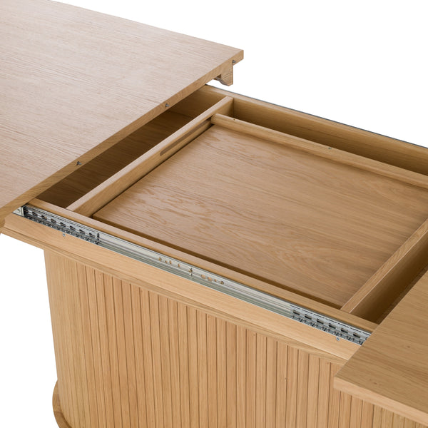 Modrest Milan Modern Natural Oak Dining Table With Extension Model VGME-MILAN