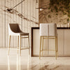Modrest Mimi Contemporary Beige And Brass Counter Stool Set Of 2 Model VGGA-6544CH-C-GRY-CS