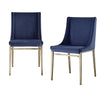 Mimi Contemporary Blue Velvet & Antique Brass Dining Chair (Set of 2)
