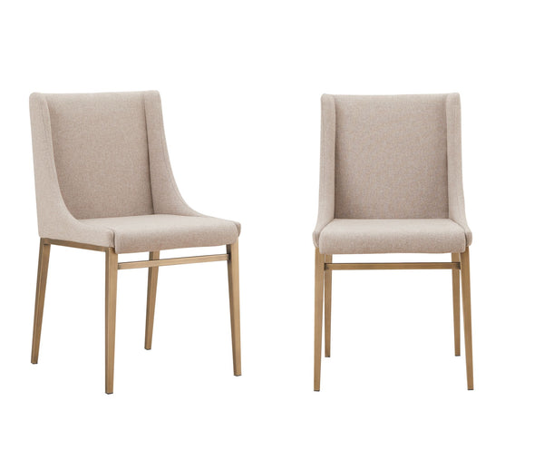 Modrest Mimi Contemporary Beige & Brass Dining Chair (Set Of 2) Model VGGAGA-6544CH-BEI-DC