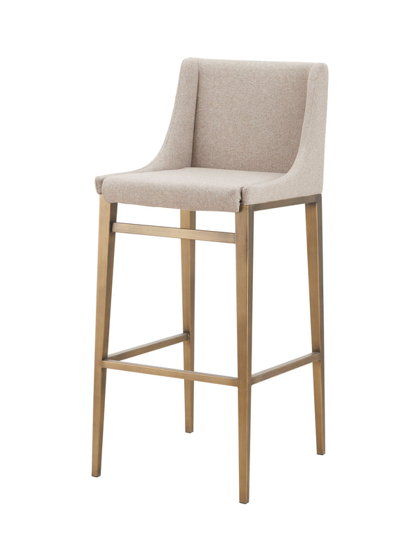 Modrest Mimi Contemporary Beige & Brass Bar Stool (Set Of 2) Model VGGAGA-6544CH-B-BEI-BS
