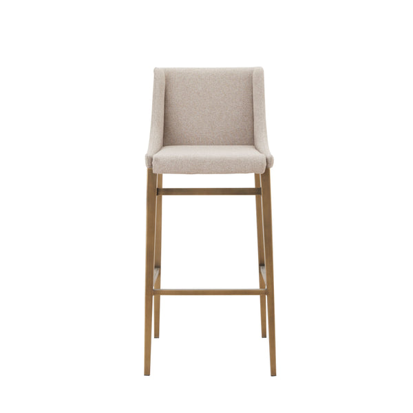 Modrest Mimi Contemporary Beige & Brass Bar Stool (Set Of 2) Model VGGAGA-6544CH-B-BEI-BS