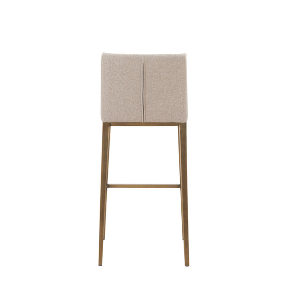 Modrest Mimi Contemporary Beige & Brass Bar Stool (Set Of 2) Model VGGAGA-6544CH-B-BEI-BS