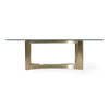 Mingus Modern Glass + Brushed Brass Rectangualr Dining Table