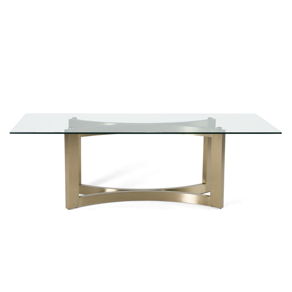Modrest Mingus Modern Glass & Brushed Brass Rectangualr Dining Table Model VGVC-T23966