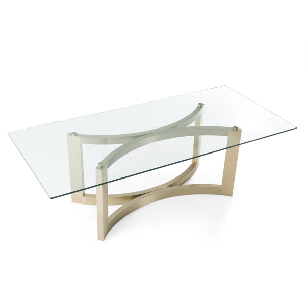 Modrest Mingus Modern Glass & Brushed Brass Rectangualr Dining Table Model VGVC-T23966