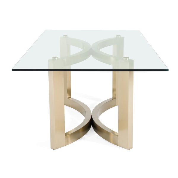 Modrest Mingus Modern Glass & Brushed Brass Rectangualr Dining Table Model VGVC-T23966