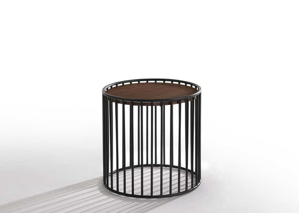 Modrest Bronson Modern Walnut & Black Round Tea Table Model VGMAMIT-5224-TEA