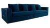 Mobray Glam Blue & Gold Fabric Sofa