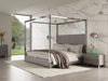 Modrest Arlene Modern Grey Elm & Stainless Steel Canopy Bed Model VGVCBD008A