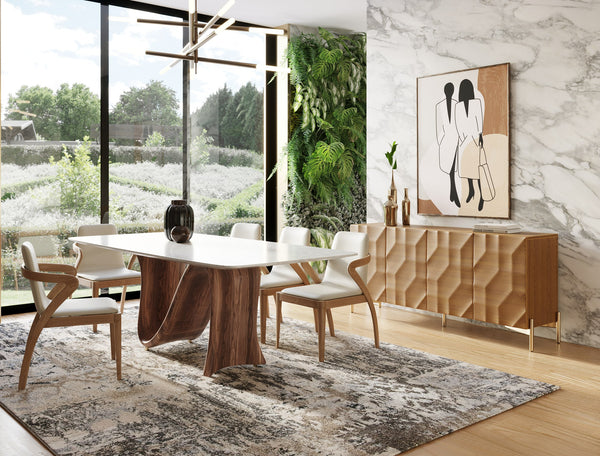 Killeen Modern Gold + Walnut Buffet