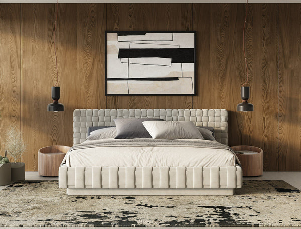 Eastern King Modrest Concord Modern Light Grey Velvet Bed Model VGVCBD2311-EK