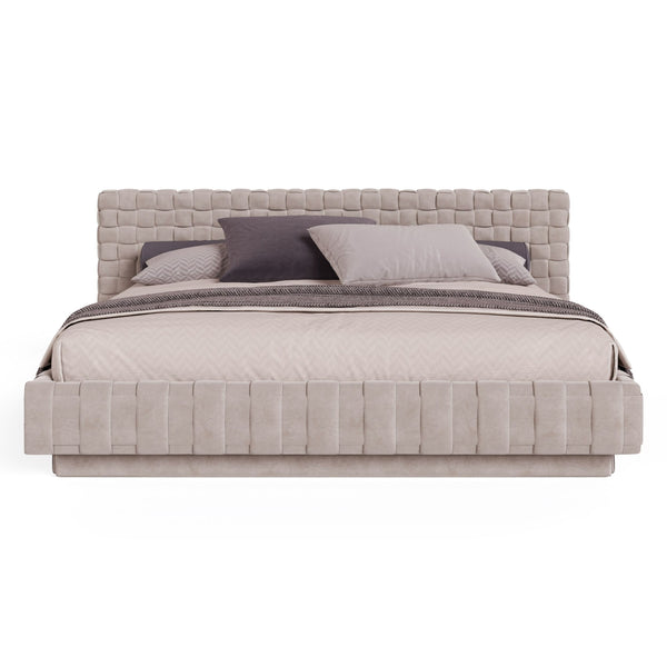 Queen Modrest Concord Modern Light Grey Velvet Bed Model VGVCBD2311-Q