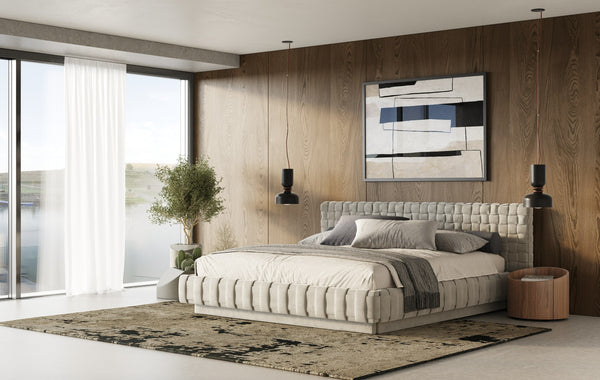 Modrest Concord Modern Light Grey Velvet Bed Model VGVCBD2311