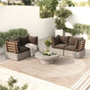 Renava Garza Outdoor Concrete & Teak 2 Piece Corner Set Model VGLBMODU-CORNER-SET