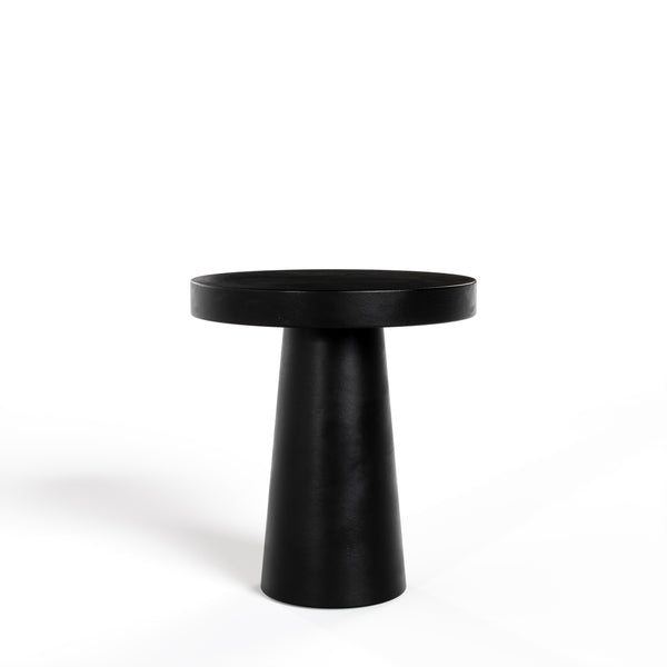 Modrest Desoto Modern Black Concrete Round End Table Model VGGR-DESTOTO-BLK