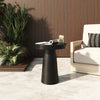 Modrest Desoto Modern Black Concrete Round End Table Model VGGR-DESTOTO-BLK