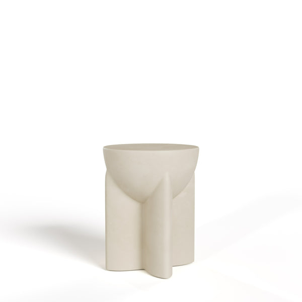 Modrest Elsa Modern Beige Concrete Round End Table Model VGGR-615436-BGE