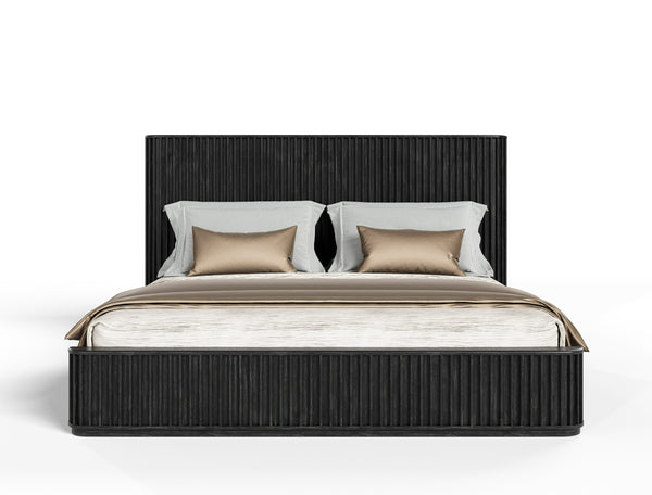 Modrest Fields Modern Black Acacia Bedroom Set Model VGWD-VGD2-SET-BLK