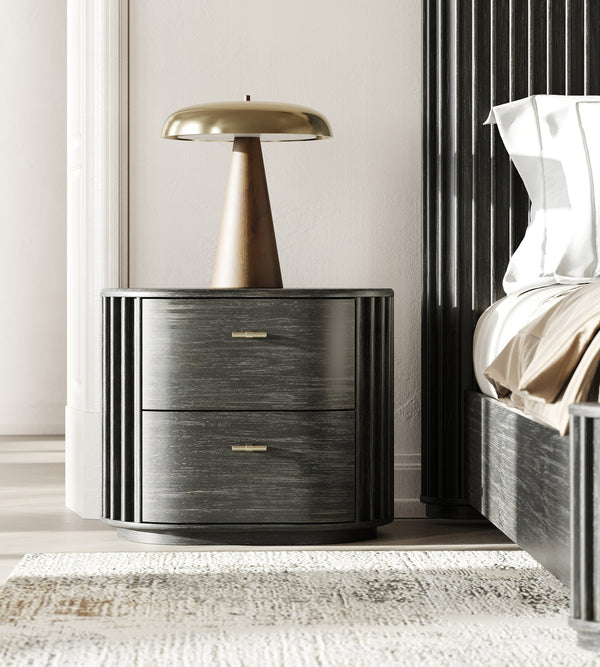 Modrest Fields Modern Black Acacia Nightstand Model VGWD-VGD2-BST02-BLK