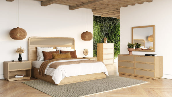 Gavin Modern Natural Ash + Rattan Chest