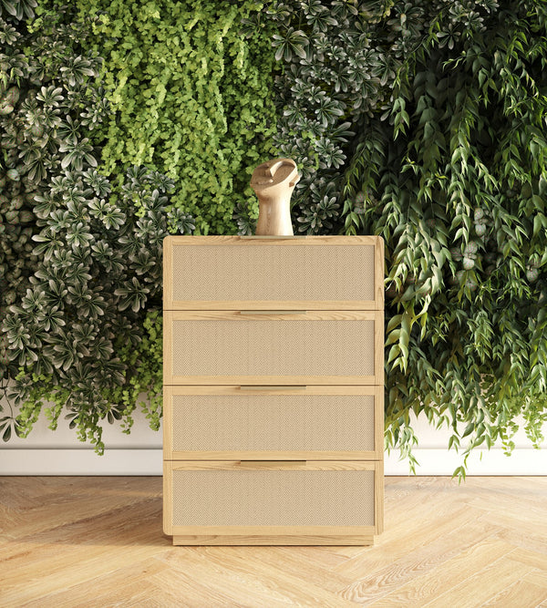 Gavin Modern Natural Ash + Rattan Chest