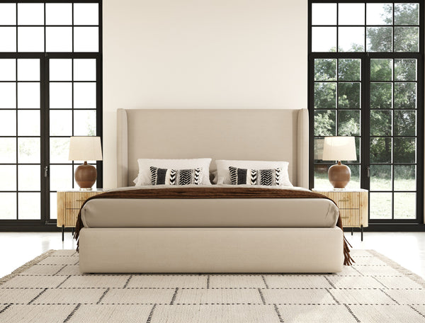 Modrest Byrne Modern Beige Fabric Bed Model VGEVVG713-C-01