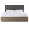 Eastern King Modrest Lois Modern Grey Leather & Beige Shagreen Bed Model VGVC-BD2408-BED-EK