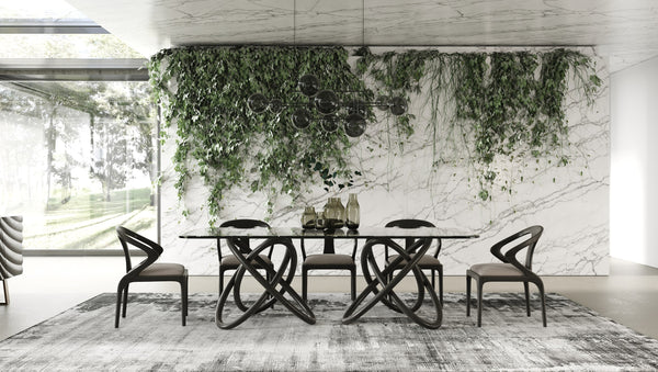 Modrest Mason Modern Glass & Black Ash Dining Table Model VGCSDT-16092-BLK