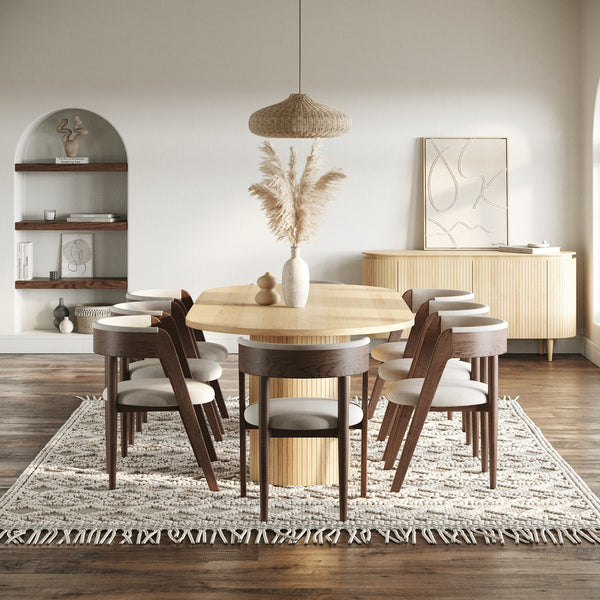 Modrest Miami Modern Natural Oak Oval Dining Table Model VGME-MIAMI-ODT