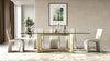 Mingus Modern Glass + Brushed Brass Rectangualr Dining Table