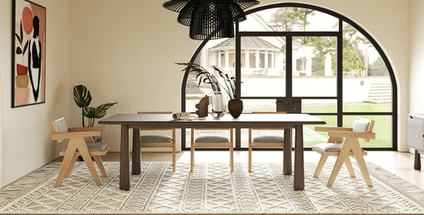 Modrest Rhea Modern 87" Dark Acacia Rectangular Dining Table Model VGWDMAR-DT2.2-DK