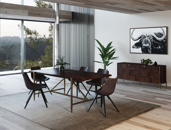 Modrest Shane Modern Acacia & Brass Dining Table Model VGNX-MEMPHIS-20179