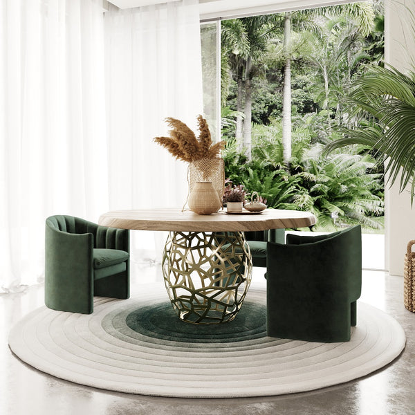 Modrest Taylor Round 63" Live Edge Dining Table Model VGEDRTLE160002-LRG-BRN-DT