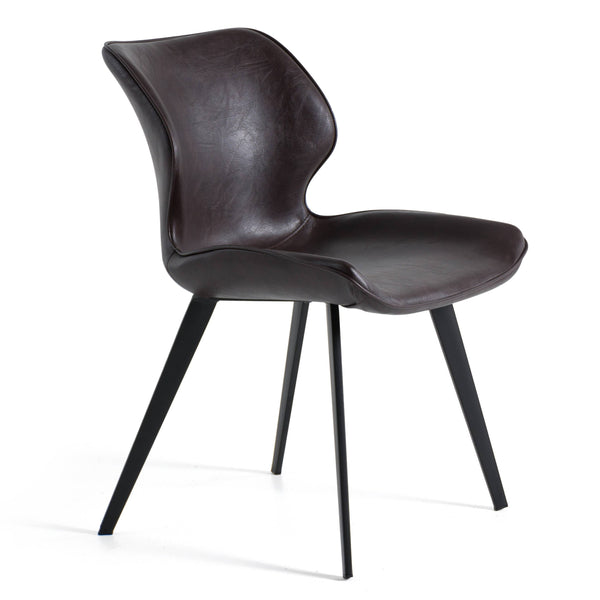 Moira Modern Dark Brown Eco-Leather Dining Chair (Set of 2)