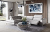 Lamod Italia Monte Carlo Italian Modern Grey Leather Raf Sectional Sofa Model VGCC-MONTECARLO-G-RAF
