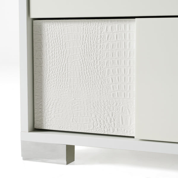Monza Italian Modern White Nightstand