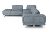 Lamod Italia Mood Contemporary Blue Leather Left Facing Sectional Sofa Model VGCCMOOD-SPAZIO-BLUE-LAF