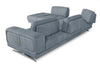 Lamod Italia Mood Contemporary Blue Leather Left Facing Sectional Sofa Model VGCCMOOD-SPAZIO-BLUE-LAF