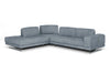 Lamod Italia Mood Contemporary Blue Leather Left Facing Sectional Sofa Model VGCCMOOD-SPAZIO-BLUE-LAF