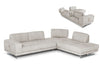 Lamod Italia Mood Contemporary Light Grey Leather Right Facing Sectional Sofa Model VGCCMOOD-SPAZIO-LT-GRY-RAF