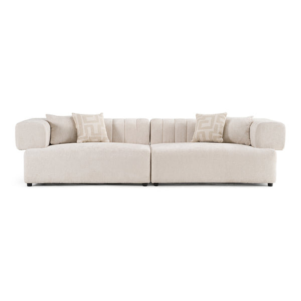 Moreno Modern Beige Fabric 4-Seater Sofa
