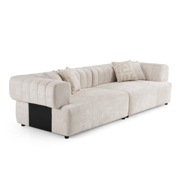 Moreno Modern Beige Fabric 4-Seater Sofa