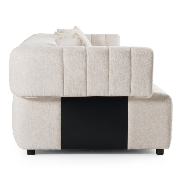 Moreno Modern Beige Fabric 4-Seater Sofa