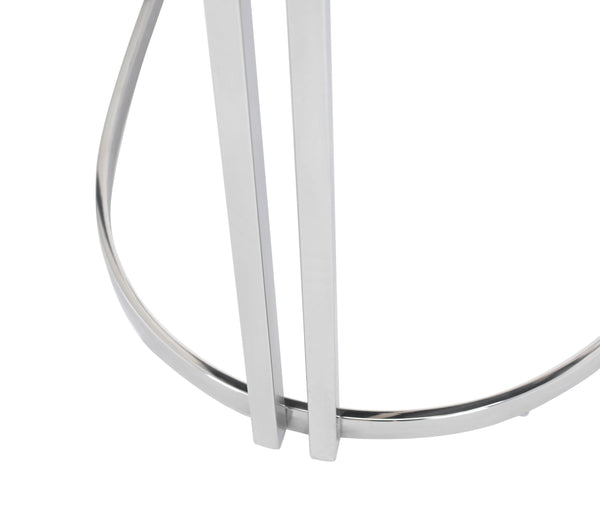 Modrest Munith Modern Black Velvet & Stainless Steel Counter Stool Model VGZAB9504-BLK-BS